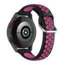 For Samsung Galaxy Watch4 Classic 46mm Two-color Silicone Watch Band(Black Rose Red)