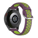 For Samsung Galaxy Watch4 Classic 46mm Two-color Silicone Watch Band(Purple Lime Green)