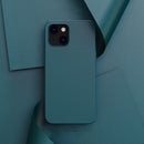 Plain Skin Leather Phone Case For iPhone 13 Pro(Deep Green)