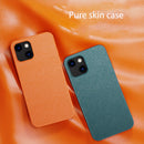 Plain Skin Leather Phone Case For iPhone 13 Pro(Deep Green)