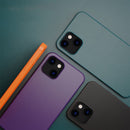 Plain Skin Leather Phone Case For iPhone 13 Pro(Deep Green)