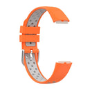 For Fitbit Luxe Two-color Silicone Watch Band(Orange Grey)