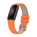 For Fitbit Luxe Two-color Silicone Watch Band(Orange Grey)