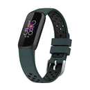 For Fitbit Luxe Two-color Silicone Watch Band(Olive Green Black)