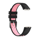 For Fitbit Luxe Two-color Silicone Watch Band(Black Pink)