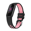 For Fitbit Luxe Two-color Silicone Watch Band(Black Pink)