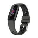 For Fitbit Luxe Two-color Silicone Watch Band(Anthracite Black Black)
