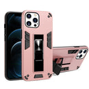2 in 1 PC + TPU Shockproof Protective Case with Invisible Holder For iPhone 13 Pro(Rose Gold)