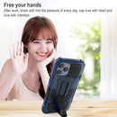 Vanguard Warrior All Inclusive Double-color Shockproof TPU + PC Protective Case with Holder For iPhone 13(Dark Green)