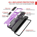 All-inclusive PC TPU Tempered Glass Film Integral Shockproof Case For iPhone 13 Pro(Purple)