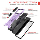 All-inclusive PC TPU Tempered Glass Film Integral Shockproof Case For iPhone 13 Pro Max(Light Purple)