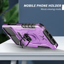 All-inclusive PC TPU Tempered Glass Film Integral Shockproof Case For iPhone 13 Pro Max(Purple)