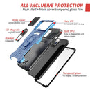 All-inclusive PC TPU Tempered Glass Film Integral Shockproof Case For iPhone 13 Pro Max(Blue)