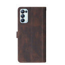 For OPPO Reno 5 Stitching Skin Feel Magnetic Buckle Horizontal Flip PU Leather Case with Holder & Card Slots & Wallet(Brown)
