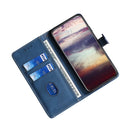 For OPPO Reno 5 Stitching Skin Feel Magnetic Buckle Horizontal Flip PU Leather Case with Holder & Card Slots & Wallet(Blue)