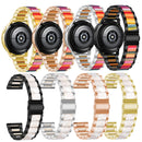 For Garmin Venu/Vivoactive 3 Music 20mm Universal Three-beads Stainless Steel + Resin Watch Band(Rose Gold+Pearl White)