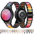 For Garmin Venu/Vivoactive 3 Music 20mm Universal Three-beads Stainless Steel + Resin Watch Band(Black+Rainbow)