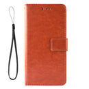 For OPPO A16 Crazy Horse Texture Horizontal Flip Leather Case with Holder & Card Slots & Lanyard(Brown)