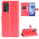 For OPPO A16 Crazy Horse Texture Horizontal Flip Leather Case with Holder & Card Slots & Lanyard(Red)
