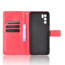 For OPPO A16 Crazy Horse Texture Horizontal Flip Leather Case with Holder & Card Slots & Lanyard(Red)