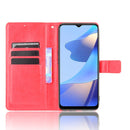 For OPPO A16 Crazy Horse Texture Horizontal Flip Leather Case with Holder & Card Slots & Lanyard(Red)