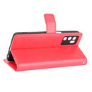 For OPPO A16 Crazy Horse Texture Horizontal Flip Leather Case with Holder & Card Slots & Lanyard(Red)
