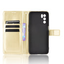 For OPPO A16 Crazy Horse Texture Horizontal Flip Leather Case with Holder & Card Slots & Lanyard(Gold)