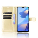 For OPPO A16 Crazy Horse Texture Horizontal Flip Leather Case with Holder & Card Slots & Lanyard(Gold)