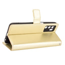 For OPPO A16 Crazy Horse Texture Horizontal Flip Leather Case with Holder & Card Slots & Lanyard(Gold)