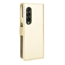 For Samsung Galaxy Z Fold3 5G Crazy Horse Texture Horizontal Flip Leather Case with Holder & Card Slots & Lanyard(Gold)