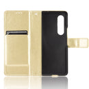 For Samsung Galaxy Z Fold3 5G Crazy Horse Texture Horizontal Flip Leather Case with Holder & Card Slots & Lanyard(Gold)