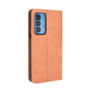 For Motorola Edge 20 Pro / Edge S Pro Magnetic Buckle Retro Crazy Horse Texture Horizontal Flip Leather Case with Holder & Card Slots & Photo Frame(Brown)