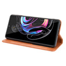 For Motorola Edge 20 Pro / Edge S Pro Magnetic Buckle Retro Crazy Horse Texture Horizontal Flip Leather Case with Holder & Card Slots & Photo Frame(Brown)