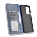 For Motorola Edge 20 Pro / Edge S Pro Magnetic Buckle Retro Crazy Horse Texture Horizontal Flip Leather Case with Holder & Card Slots & Photo Frame(Blue)