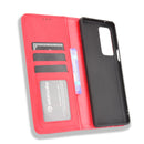 For Motorola Edge 20 Pro / Edge S Pro Magnetic Buckle Retro Crazy Horse Texture Horizontal Flip Leather Case with Holder & Card Slots & Photo Frame(Red)