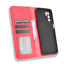 For OPPO A16 Magnetic Buckle Retro Crazy Horse Texture Leather Phone Case(Red)
