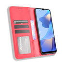 For OPPO A16 Magnetic Buckle Retro Crazy Horse Texture Leather Phone Case(Red)