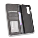 For OnePlus Nord 2 5G Magnetic Buckle Retro Crazy Horse Texture Horizontal Flip Leather Case with Holder & Card Slots & Photo Frame(Black)