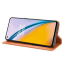For OnePlus Nord 2 5G Magnetic Buckle Retro Crazy Horse Texture Horizontal Flip Leather Case with Holder & Card Slots & Photo Frame(Brown)