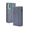 For OnePlus Nord 2 5G Magnetic Buckle Retro Crazy Horse Texture Horizontal Flip Leather Case with Holder & Card Slots & Photo Frame(Blue)