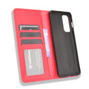 For OnePlus Nord 2 5G Magnetic Buckle Retro Crazy Horse Texture Horizontal Flip Leather Case with Holder & Card Slots & Photo Frame(Red)