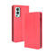 For OnePlus Nord 2 5G Magnetic Buckle Retro Crazy Horse Texture Horizontal Flip Leather Case with Holder & Card Slots & Photo Frame(Red)