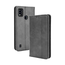 For ZTE Blade A51 Magnetic Buckle Retro Crazy Horse Texture Horizontal Flip Leather Case with Holder & Card Slots & Photo Frame(Black)
