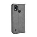 For ZTE Blade A51 Magnetic Buckle Retro Crazy Horse Texture Horizontal Flip Leather Case with Holder & Card Slots & Photo Frame(Black)