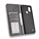 For ZTE Blade A51 Magnetic Buckle Retro Crazy Horse Texture Horizontal Flip Leather Case with Holder & Card Slots & Photo Frame(Black)