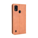 For ZTE Blade A51 Magnetic Buckle Retro Crazy Horse Texture Horizontal Flip Leather Case with Holder & Card Slots & Photo Frame(Brown)
