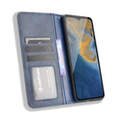 For ZTE Blade A51 Magnetic Buckle Retro Crazy Horse Texture Horizontal Flip Leather Case with Holder & Card Slots & Photo Frame(Blue)