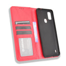 For ZTE Blade A51 Magnetic Buckle Retro Crazy Horse Texture Horizontal Flip Leather Case with Holder & Card Slots & Photo Frame(Red)