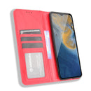 For ZTE Blade A51 Magnetic Buckle Retro Crazy Horse Texture Horizontal Flip Leather Case with Holder & Card Slots & Photo Frame(Red)