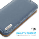 DUX DUCIS Hivo Series Cowhide + PU + TPU Leather Horizontal Flip Case with Holder & Card Slots For iPhone 13 mini(Light Blue)